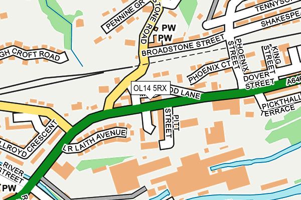 OL14 5RX map - OS OpenMap – Local (Ordnance Survey)
