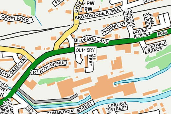 OL14 5RY map - OS OpenMap – Local (Ordnance Survey)