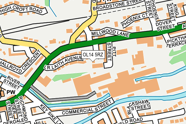 OL14 5RZ map - OS OpenMap – Local (Ordnance Survey)