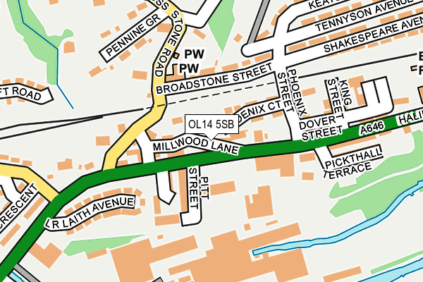 OL14 5SB map - OS OpenMap – Local (Ordnance Survey)