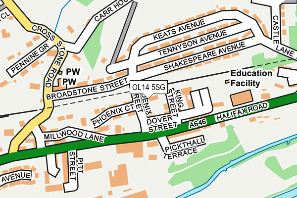 Map of HOYLES COACH & TRANSPORT SERVICES LIMITED at local scale