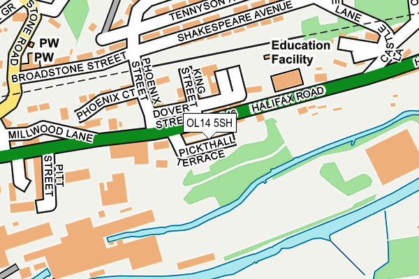 OL14 5SH map - OS OpenMap – Local (Ordnance Survey)