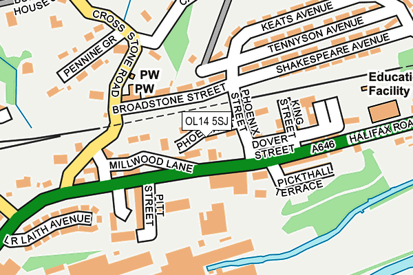 OL14 5SJ map - OS OpenMap – Local (Ordnance Survey)