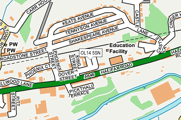 OL14 5SN map - OS OpenMap – Local (Ordnance Survey)