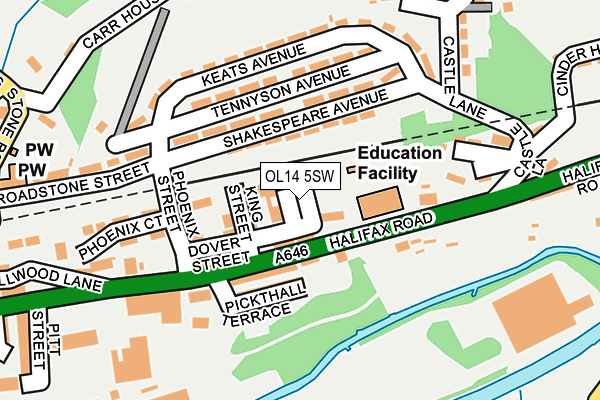 OL14 5SW map - OS OpenMap – Local (Ordnance Survey)