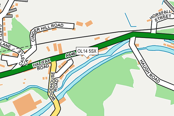 OL14 5SX map - OS OpenMap – Local (Ordnance Survey)