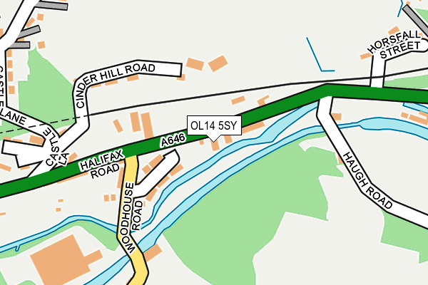 OL14 5SY map - OS OpenMap – Local (Ordnance Survey)