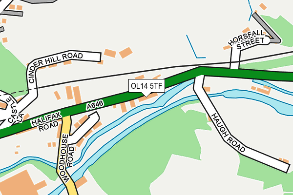 OL14 5TF map - OS OpenMap – Local (Ordnance Survey)