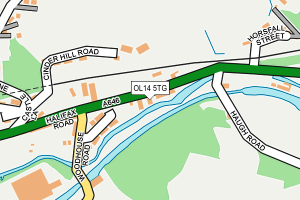 OL14 5TG map - OS OpenMap – Local (Ordnance Survey)