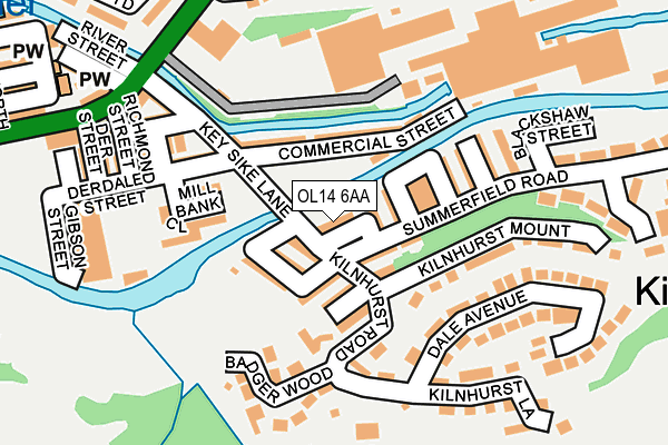 OL14 6AA map - OS OpenMap – Local (Ordnance Survey)