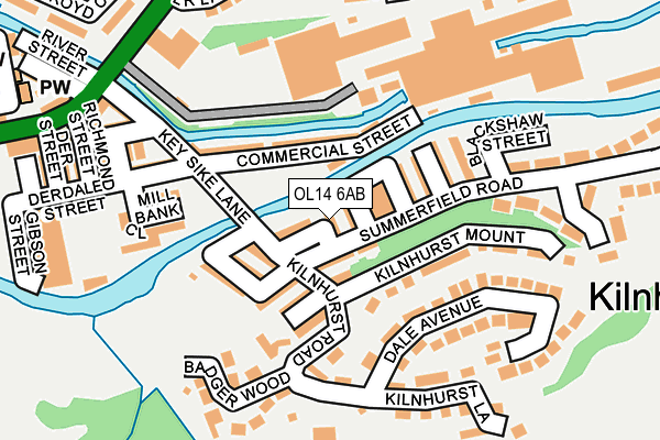 OL14 6AB map - OS OpenMap – Local (Ordnance Survey)