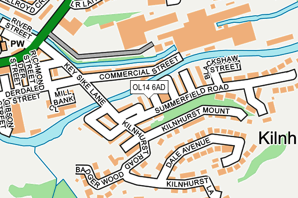OL14 6AD map - OS OpenMap – Local (Ordnance Survey)