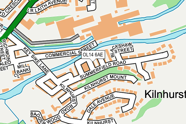 OL14 6AE map - OS OpenMap – Local (Ordnance Survey)