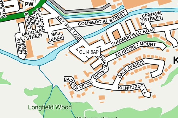 OL14 6AP map - OS OpenMap – Local (Ordnance Survey)