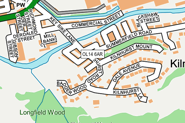 OL14 6AR map - OS OpenMap – Local (Ordnance Survey)