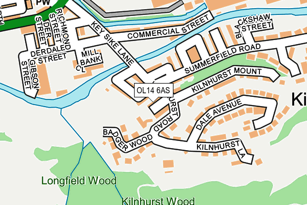 OL14 6AS map - OS OpenMap – Local (Ordnance Survey)