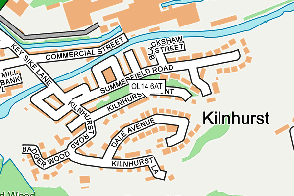 OL14 6AT map - OS OpenMap – Local (Ordnance Survey)