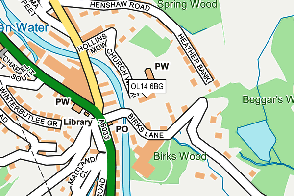 OL14 6BG map - OS OpenMap – Local (Ordnance Survey)