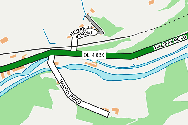 OL14 6BX map - OS OpenMap – Local (Ordnance Survey)