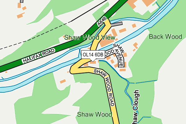 OL14 6DB map - OS OpenMap – Local (Ordnance Survey)