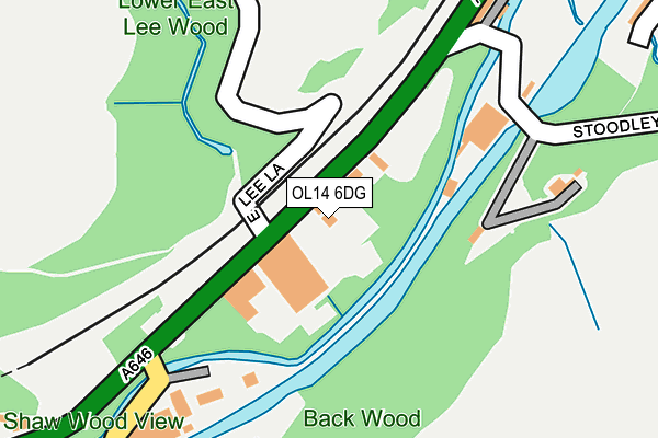 OL14 6DG map - OS OpenMap – Local (Ordnance Survey)