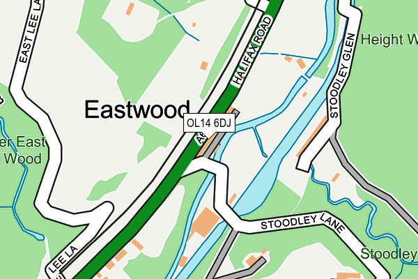 OL14 6DJ map - OS OpenMap – Local (Ordnance Survey)