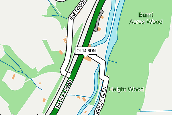 OL14 6DN map - OS OpenMap – Local (Ordnance Survey)