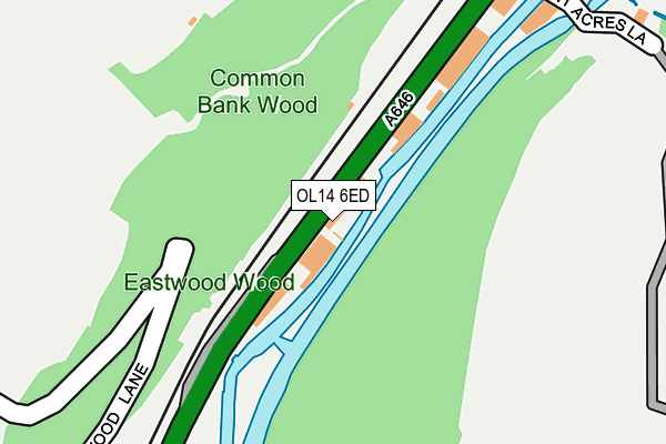 OL14 6ED map - OS OpenMap – Local (Ordnance Survey)