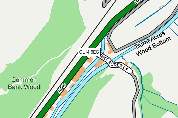 OL14 6EG map - OS OpenMap – Local (Ordnance Survey)