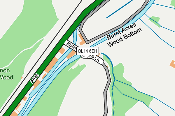 OL14 6EH map - OS OpenMap – Local (Ordnance Survey)