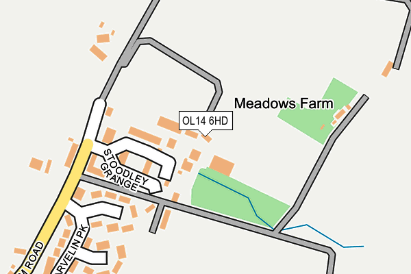 OL14 6HD map - OS OpenMap – Local (Ordnance Survey)