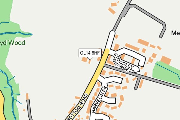 OL14 6HF map - OS OpenMap – Local (Ordnance Survey)