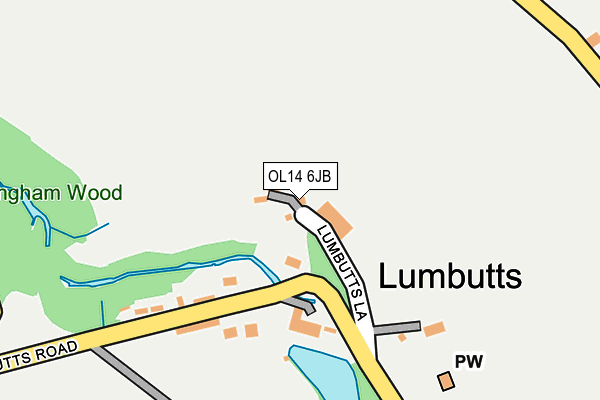 OL14 6JB map - OS OpenMap – Local (Ordnance Survey)