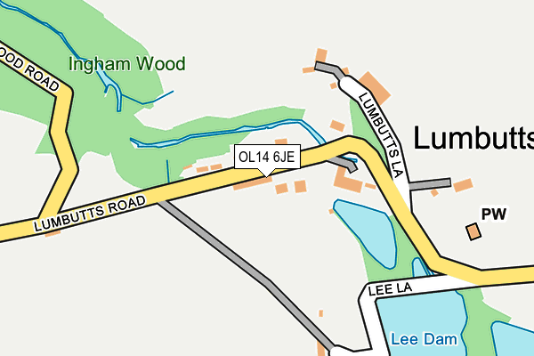 OL14 6JE map - OS OpenMap – Local (Ordnance Survey)