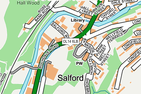 OL14 6LB map - OS OpenMap – Local (Ordnance Survey)