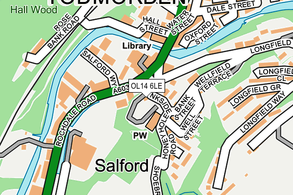 OL14 6LE map - OS OpenMap – Local (Ordnance Survey)