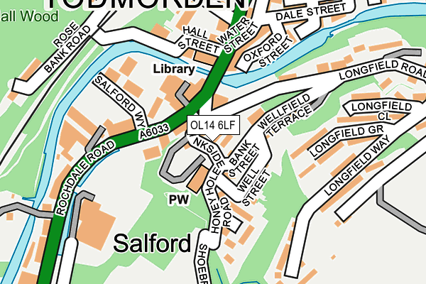 OL14 6LF map - OS OpenMap – Local (Ordnance Survey)