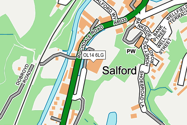 OL14 6LG map - OS OpenMap – Local (Ordnance Survey)