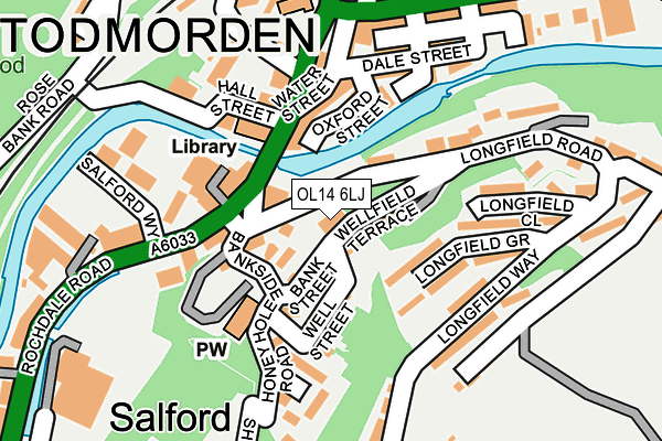 OL14 6LJ map - OS OpenMap – Local (Ordnance Survey)