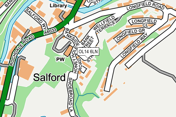 OL14 6LN map - OS OpenMap – Local (Ordnance Survey)