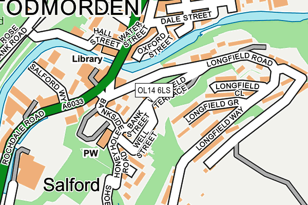 OL14 6LS map - OS OpenMap – Local (Ordnance Survey)