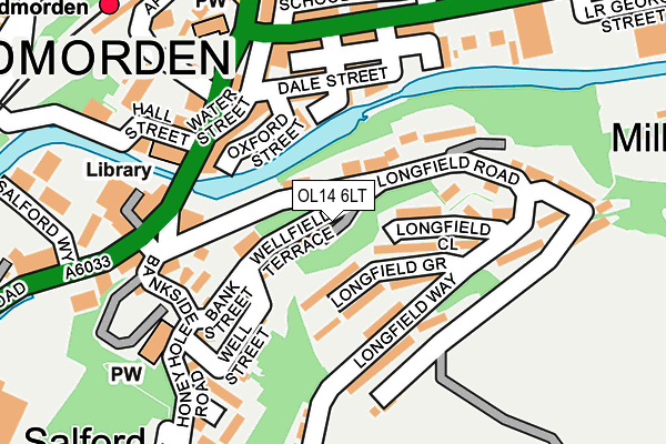 OL14 6LT map - OS OpenMap – Local (Ordnance Survey)