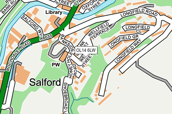 OL14 6LW map - OS OpenMap – Local (Ordnance Survey)