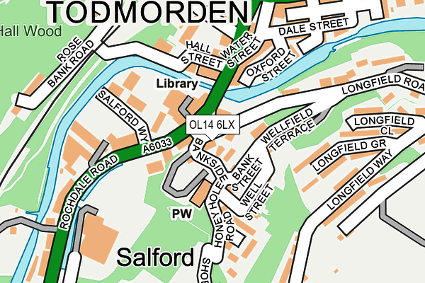 OL14 6LX map - OS OpenMap – Local (Ordnance Survey)