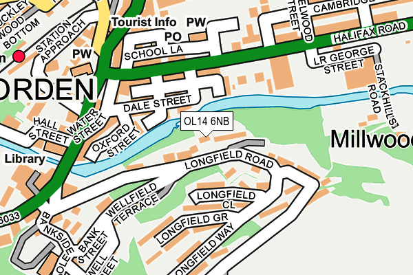 OL14 6NB map - OS OpenMap – Local (Ordnance Survey)