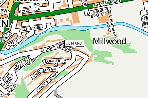OL14 6ND map - OS OpenMap – Local (Ordnance Survey)