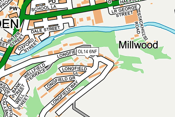 OL14 6NF map - OS OpenMap – Local (Ordnance Survey)