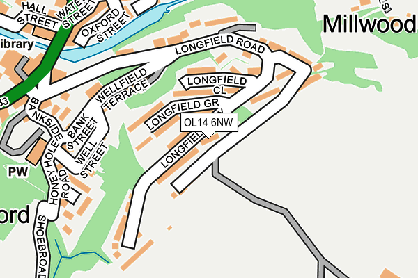 OL14 6NW map - OS OpenMap – Local (Ordnance Survey)