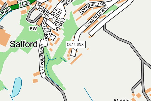 OL14 6NX map - OS OpenMap – Local (Ordnance Survey)