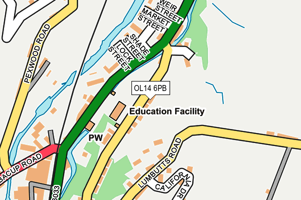 OL14 6PB map - OS OpenMap – Local (Ordnance Survey)